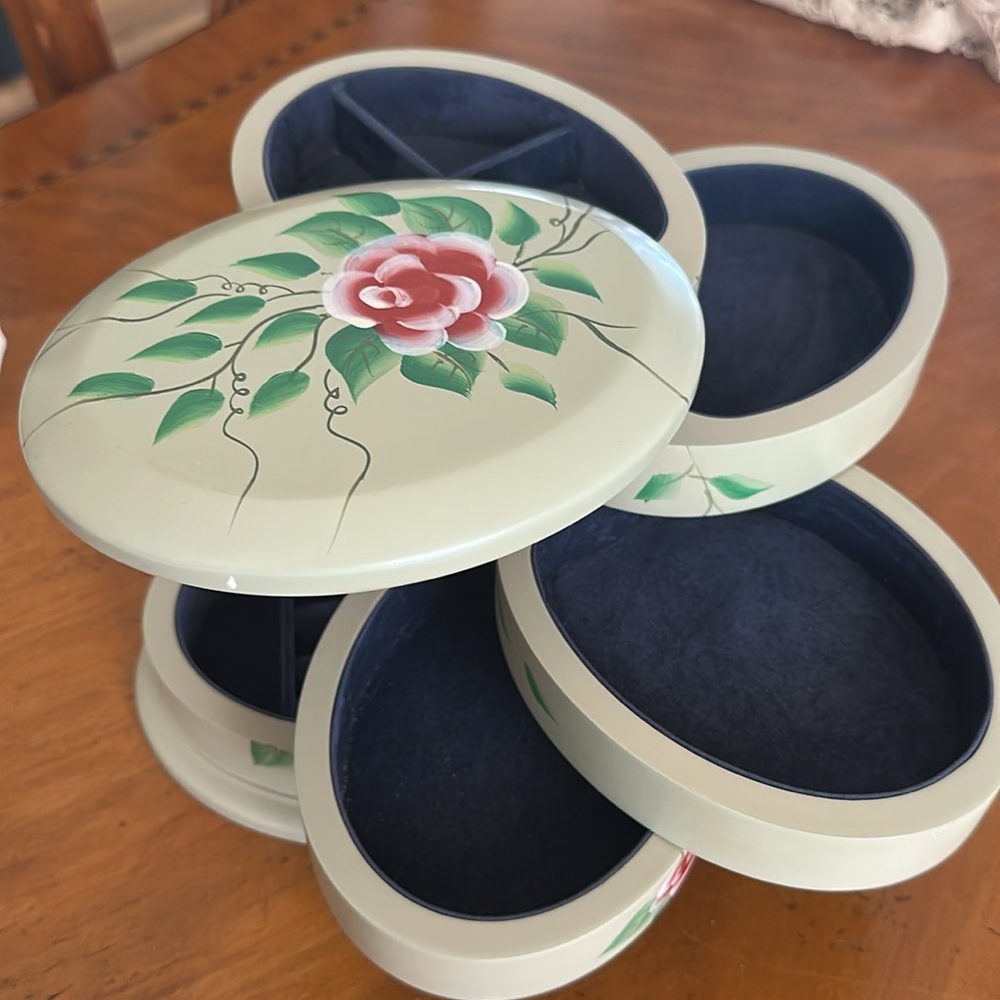 FLEX ZORN Floral Jewelry Box with Compartments - Picture 9 of 16